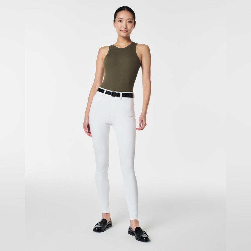SPANX Women's Crisp White Ankle Skinny Jeans - Large Petite - Picture 3 of 15